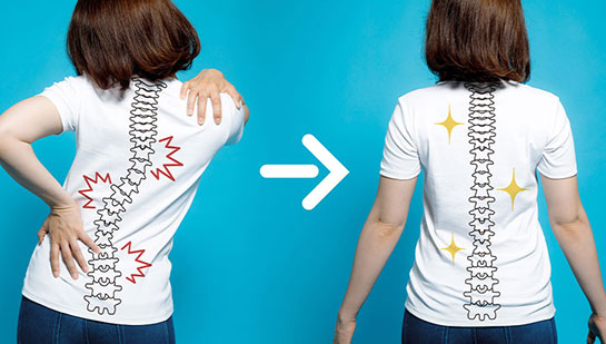Woman with good posture after chiropractic treatment from Cary chiropractor